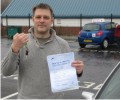 Gary with Driving test pass certificate