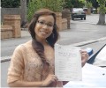 Sunisa with Driving test pass certificate