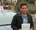 Dipak with Driving test pass certificate