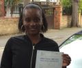Grace with Driving test pass certificate