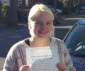 Paige with Driving test pass certificate