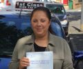 Shereen with Driving test pass certificate