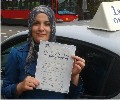 Evanee with Driving test pass certificate