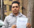 Callum with Driving test pass certificate