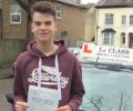 Charlie with Driving test pass certificate