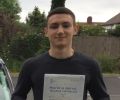 Mason with Driving test pass certificate
