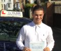 Mitch with Driving test pass certificate